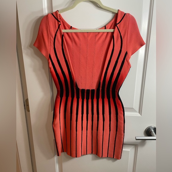 Orange Herve Leger mini bandage dress - Picture 3 of 8
